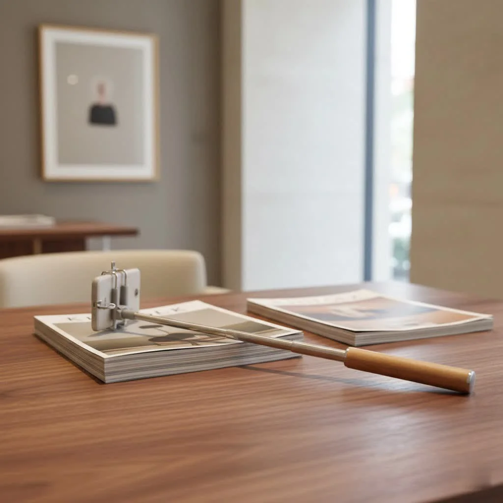 Atumtek selfie stick extended with a smartphone